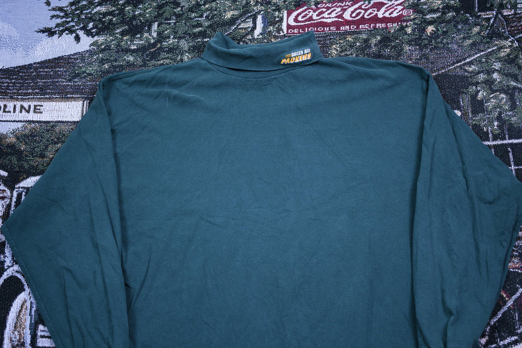Vintage 1990s Green Bay Packers Embroidered Turtleneck