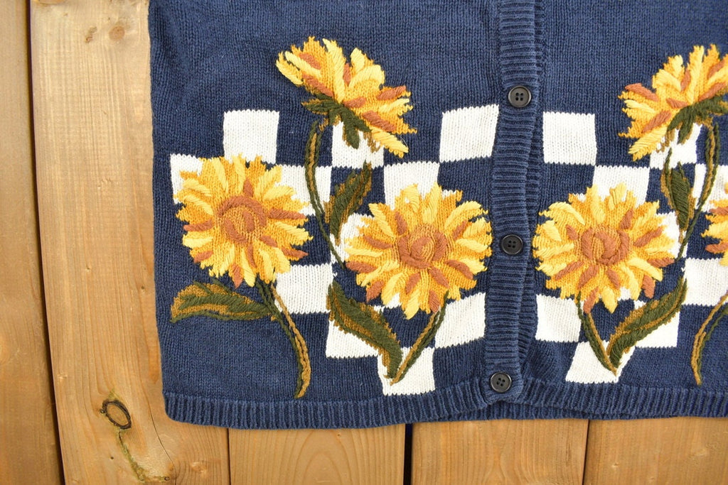 Vintage 1990s I.K.L Knitted Cardigan Sweater