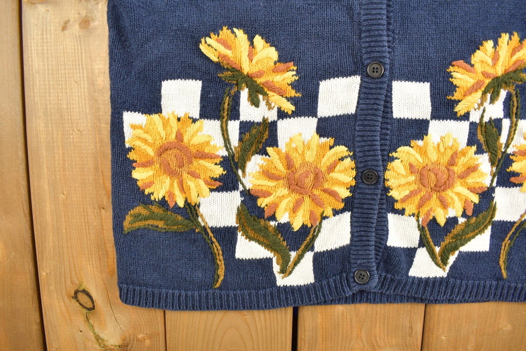 Vintage 1990s I.K.L Knitted Cardigan Sweater