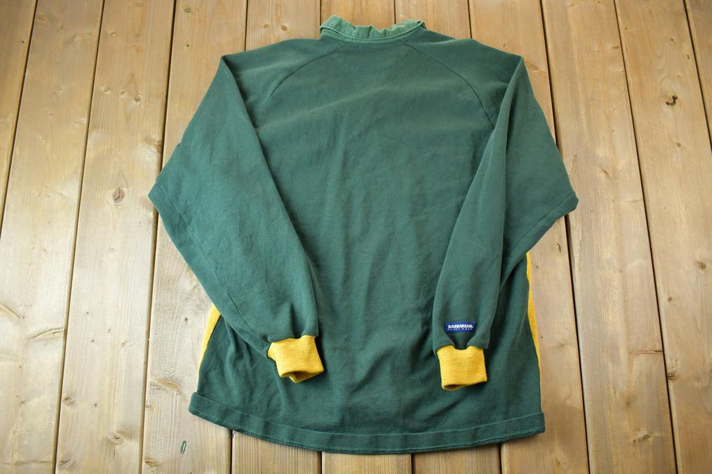 Vintage 1990s Edmonton Elks Collegiate Barbarian Rugby  Embroidered  NCAA Sweatshirt  Sportswear  Americana
