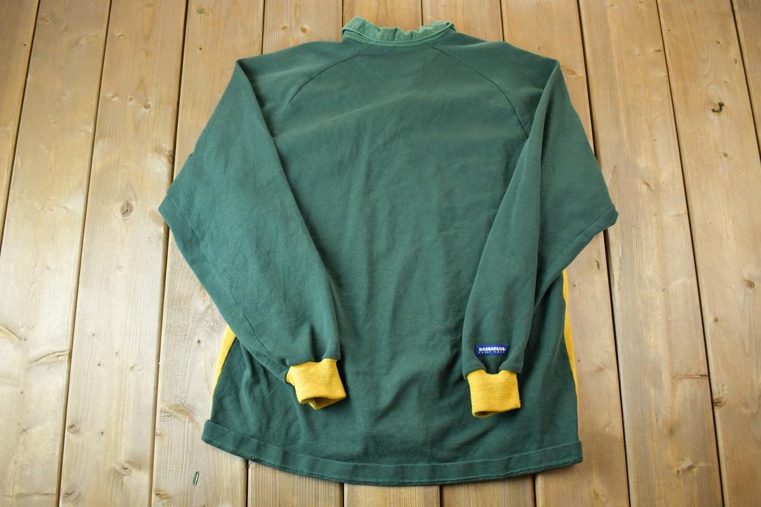 Vintage 1990s Edmonton Elks Collegiate Barbarian Rugby  Embroidered  NCAA Sweatshirt  Sportswear  Americana