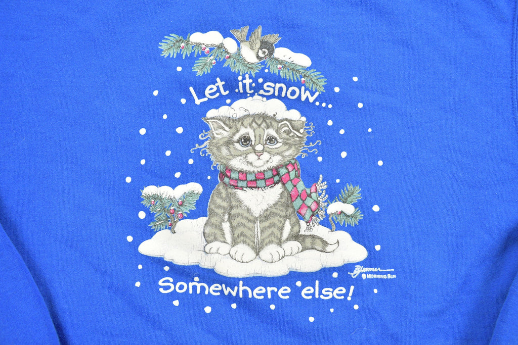 Vintage 1990s Cute Cat "Let It Snow" Crewneck