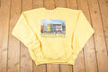 Vintage 1990s Rainbow Row Charleston SC Graphic Print Crewneck Sweatshirt Mens L