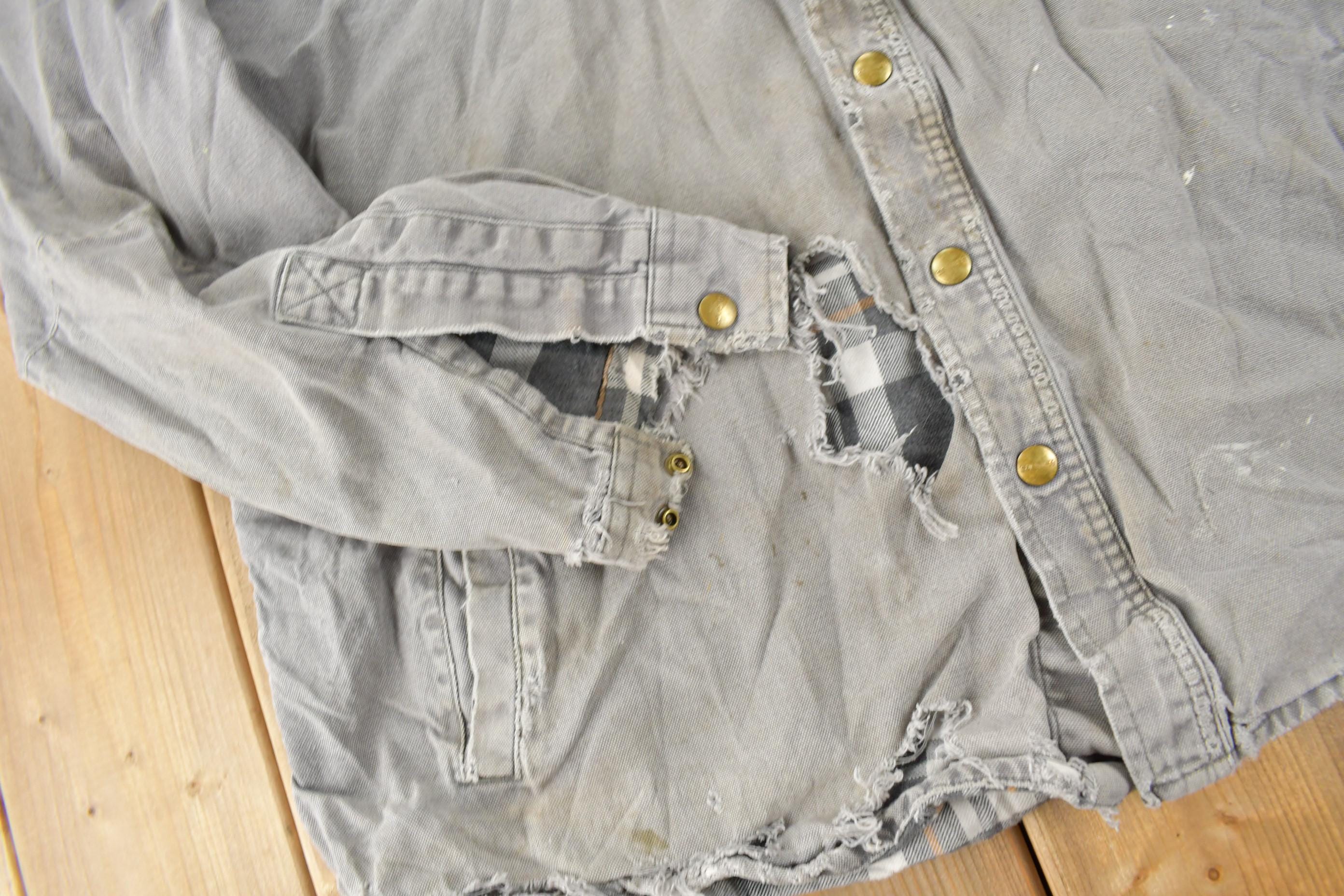 Vintage Y2K Plaid Lined Thrashed Carhartt Button Up Shirt