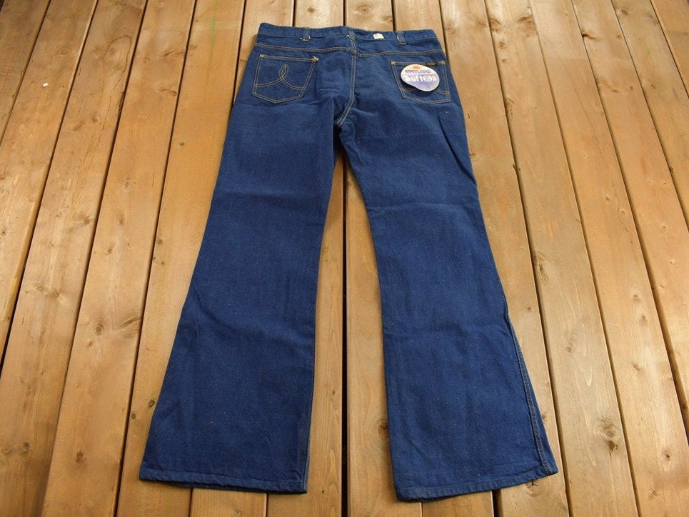 Vintage 1970s Road Runner Flare Jeans Size 38 x 34 / Vintage Denim / Streetwear / Vintage Denim / Vintage Jeans / Dead Stock