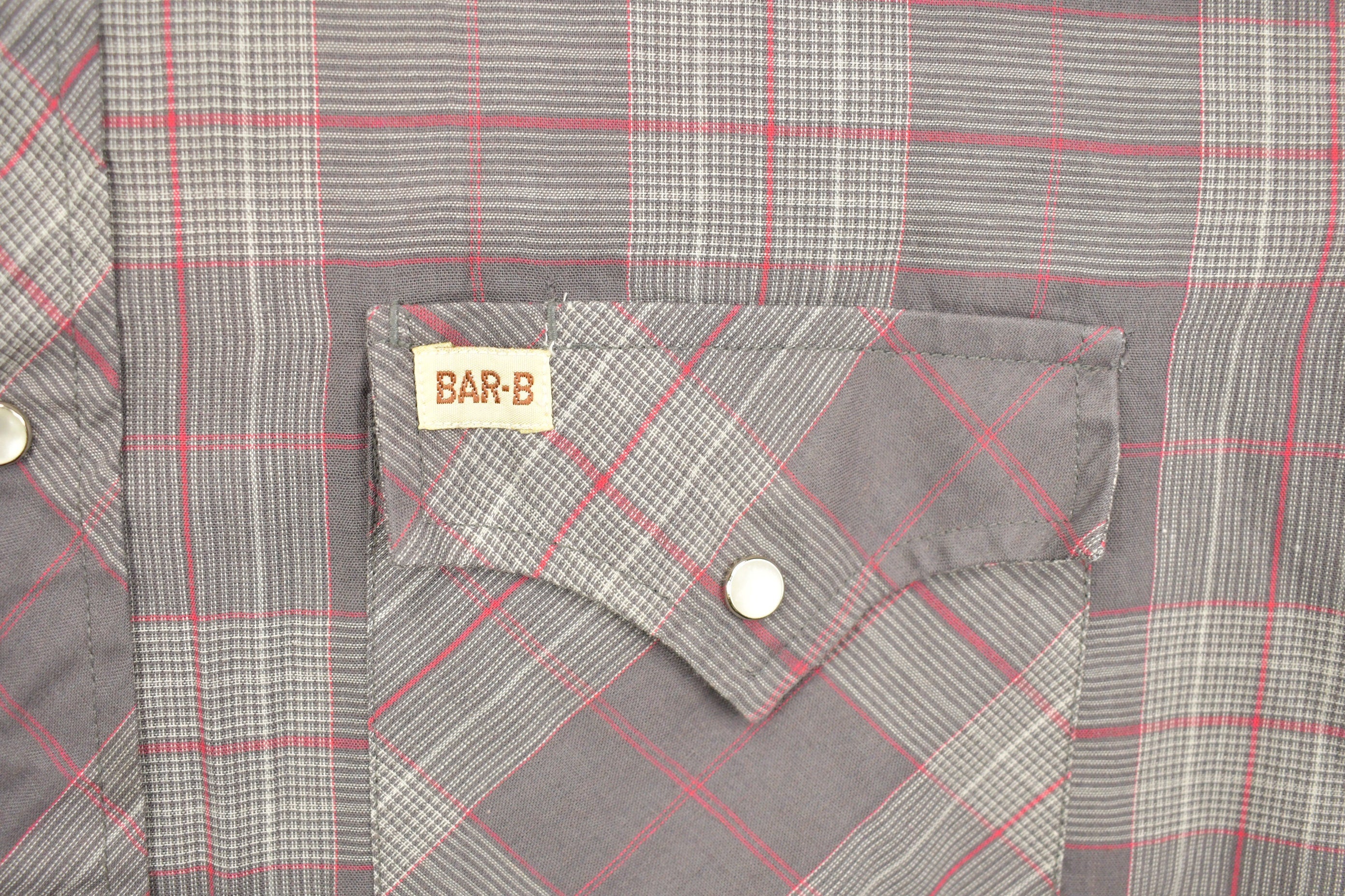Vintage 1990s Bar B Western Wear Plaid Flannel Button Up Shirt