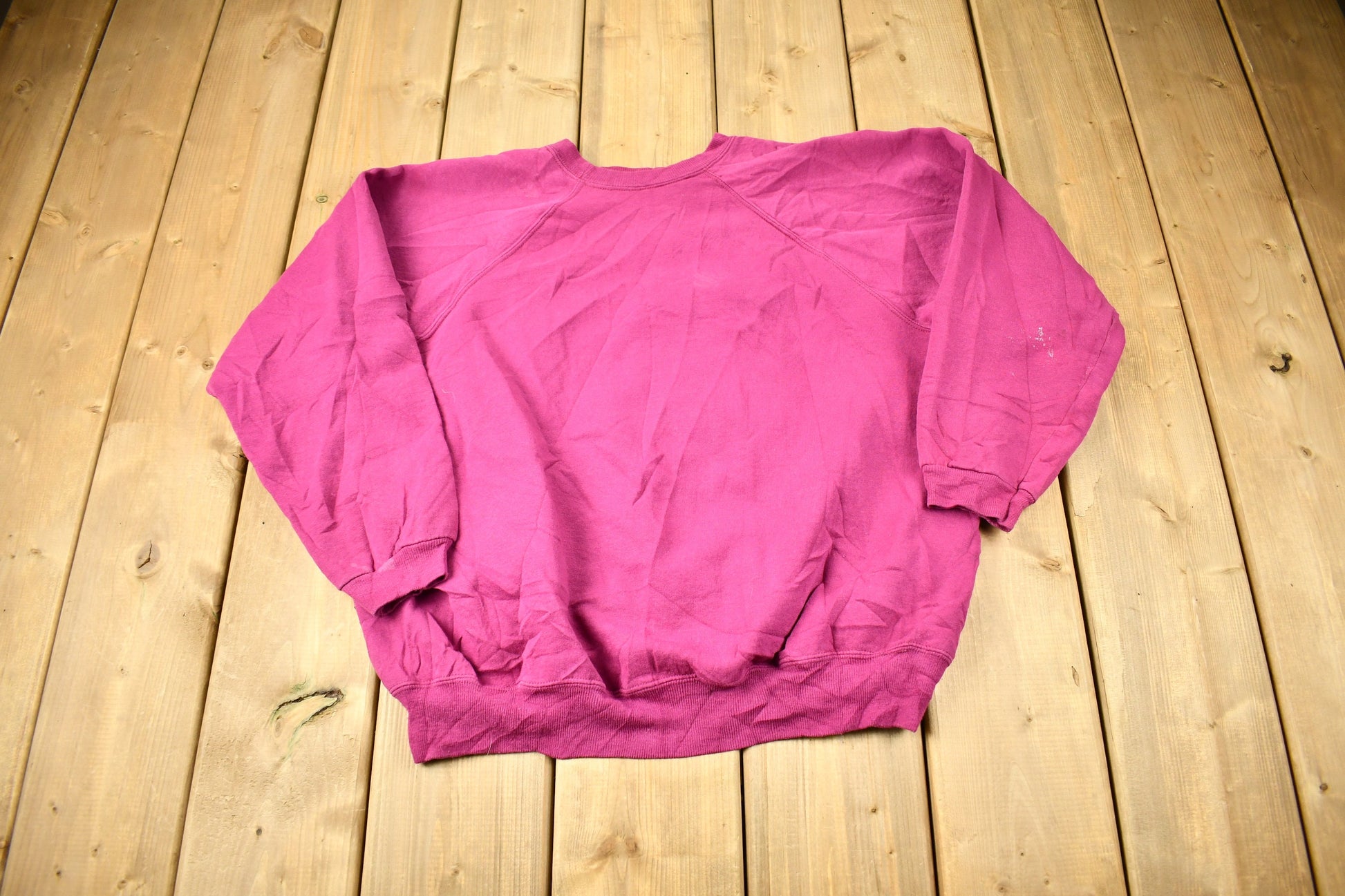 Vintage 1980s Blank Pink Raglan Crewneck Sweatshirt