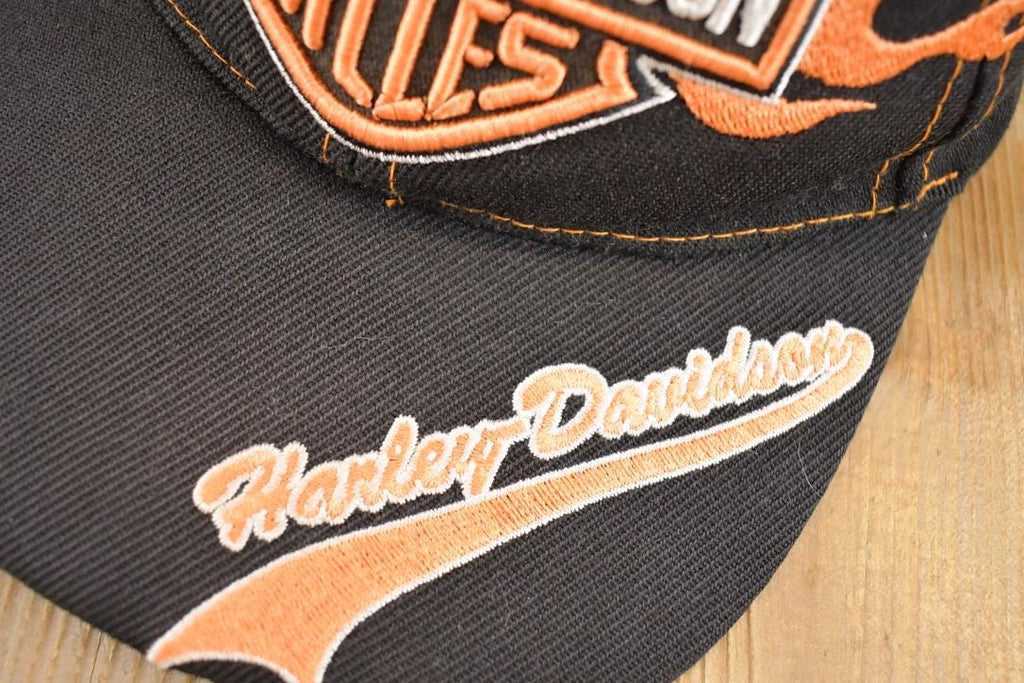 Vintage 1990s Harley Davidson Motorcycles Snapback Dad Hat  90's Embroidered Motorcycle Cap