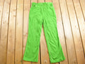 Vintage 1970s Neon Green Flared Trousers Size 32 x 29