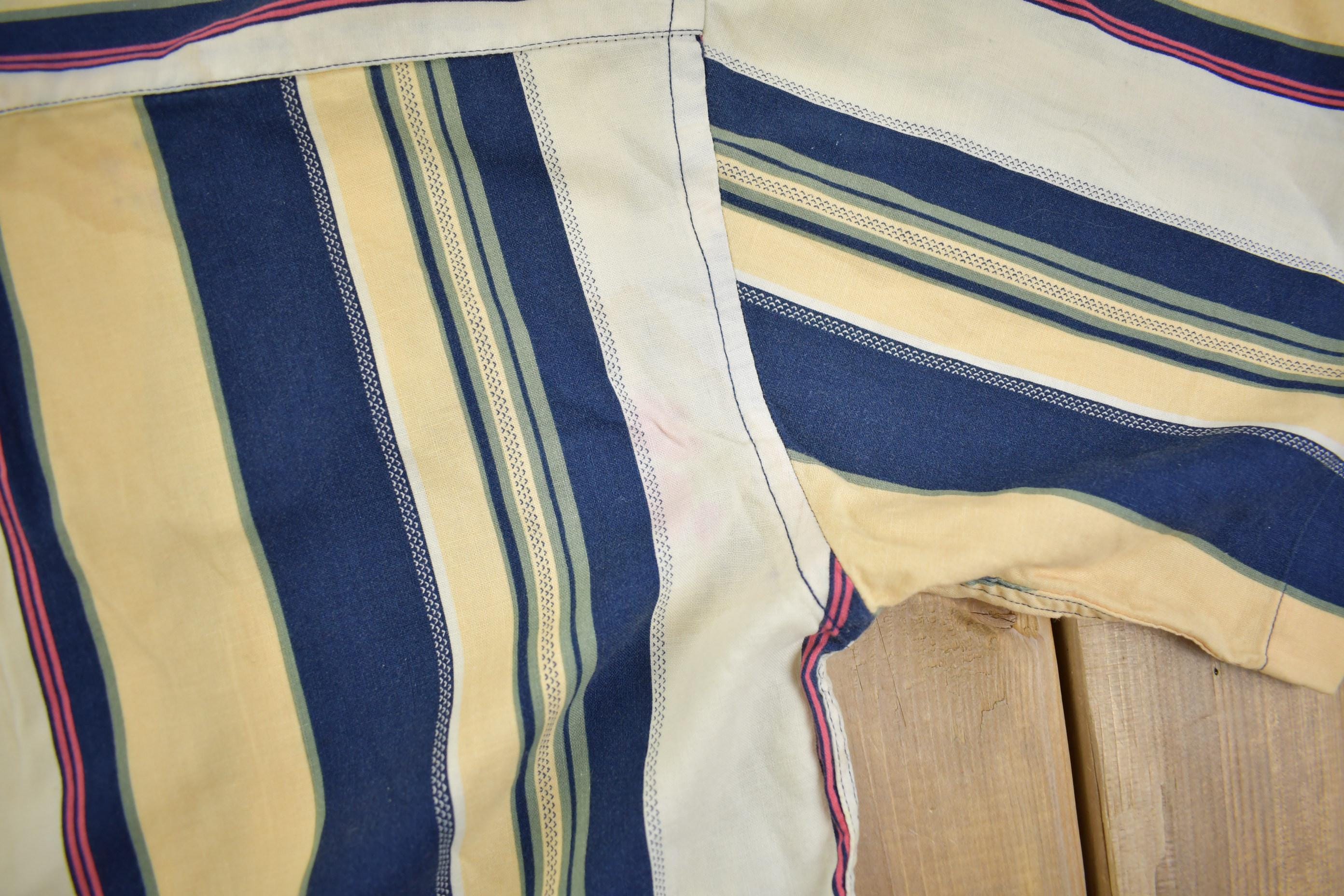 Vintage 1990s Natural Issue Thick Striped Long Sleeve Button Up Shirt