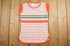 Vintage 1990s Striped Crewneck T-shirt Made in USA