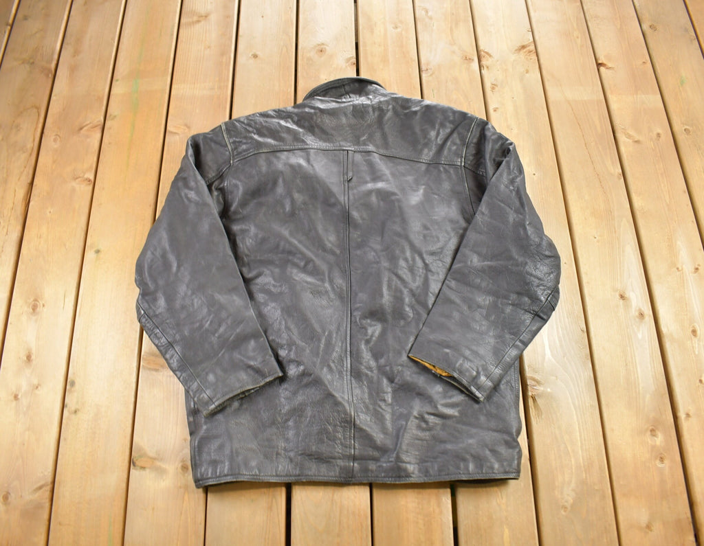 Vintage 1970s Real Leather Silk Lined Jacket