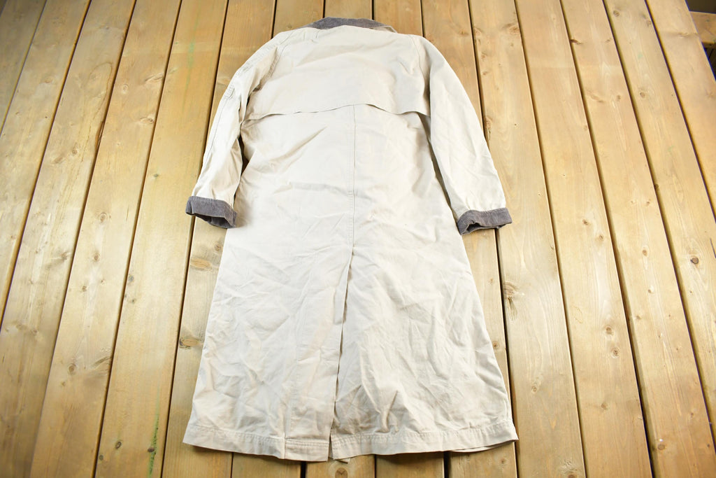 Vintage 1990s L.L. Bean Wool Lined Trench Coat Women's Medium / Wool Jacket / Vintage 90s Jacket / Outdoor / Long Trench Coat / Made in USA
