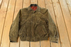 Vintage 1990s Leather Suede Bomber Jacket Men's Small