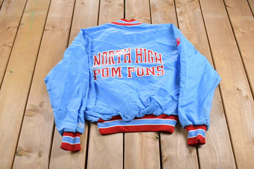 Vintage 1990s DeLong North High Pom Pons Quarter Zip Bomber Jacket  Athleisure  Streetwear  Athletic Sportswear  Streetwear