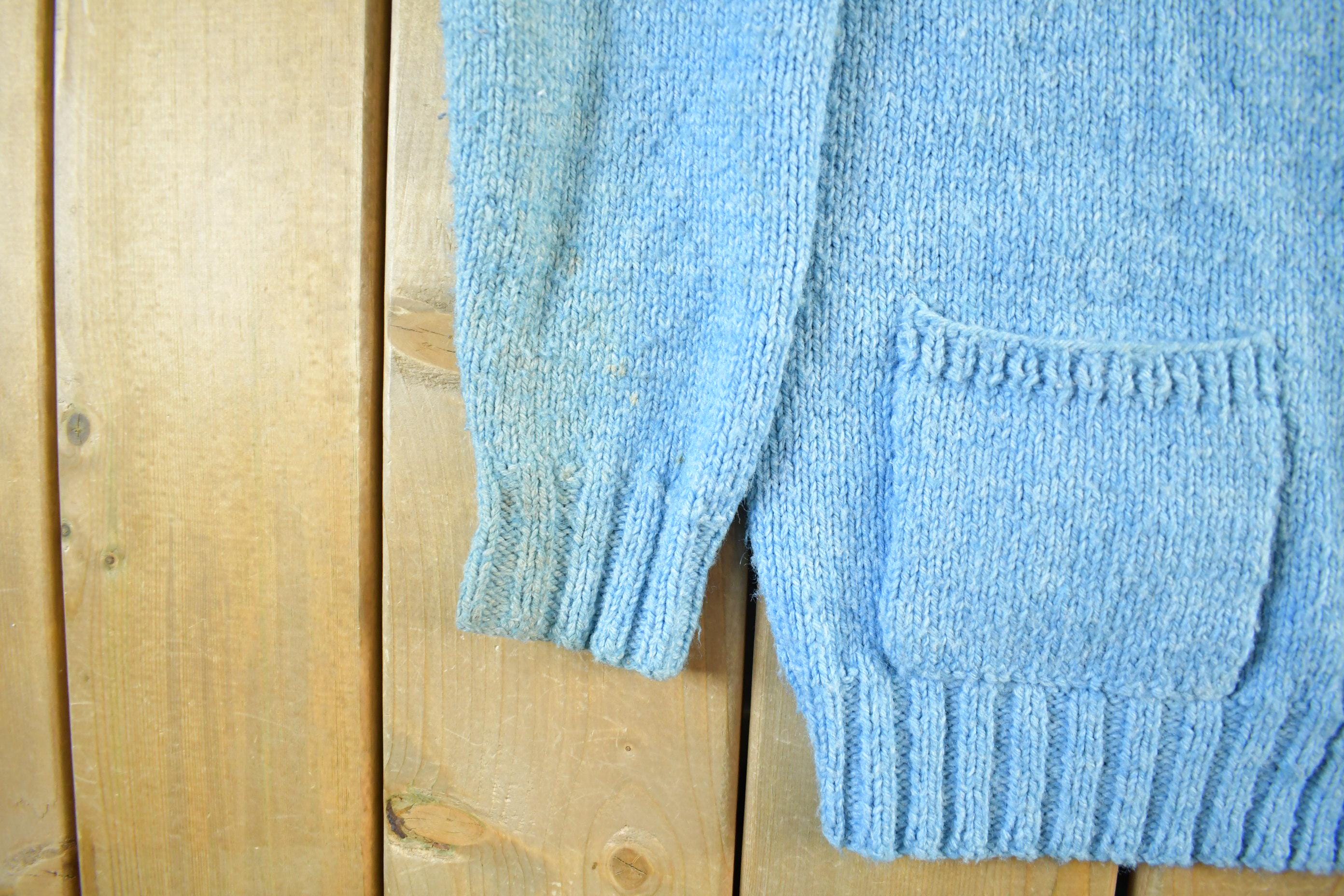 Vintage 1950s Hand Knit Golf Knit Cardigan Sweater Women's M-L