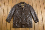 Vintage 1970s Sears The Mens Store Fur Lined Leather Jacket