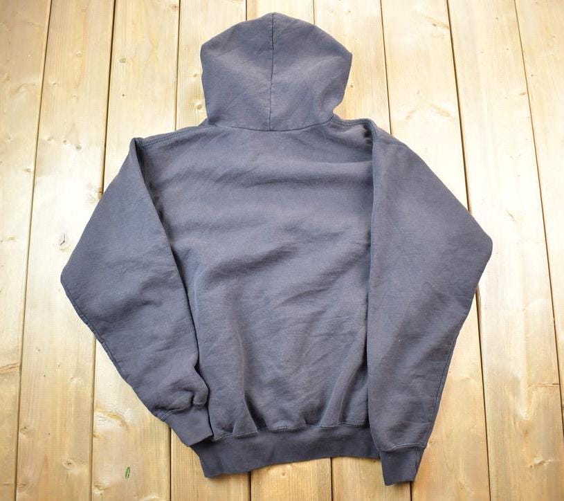 Vintage Distressed Black Blank Carhartt Fleece Lined Hoodie Sweatshirt