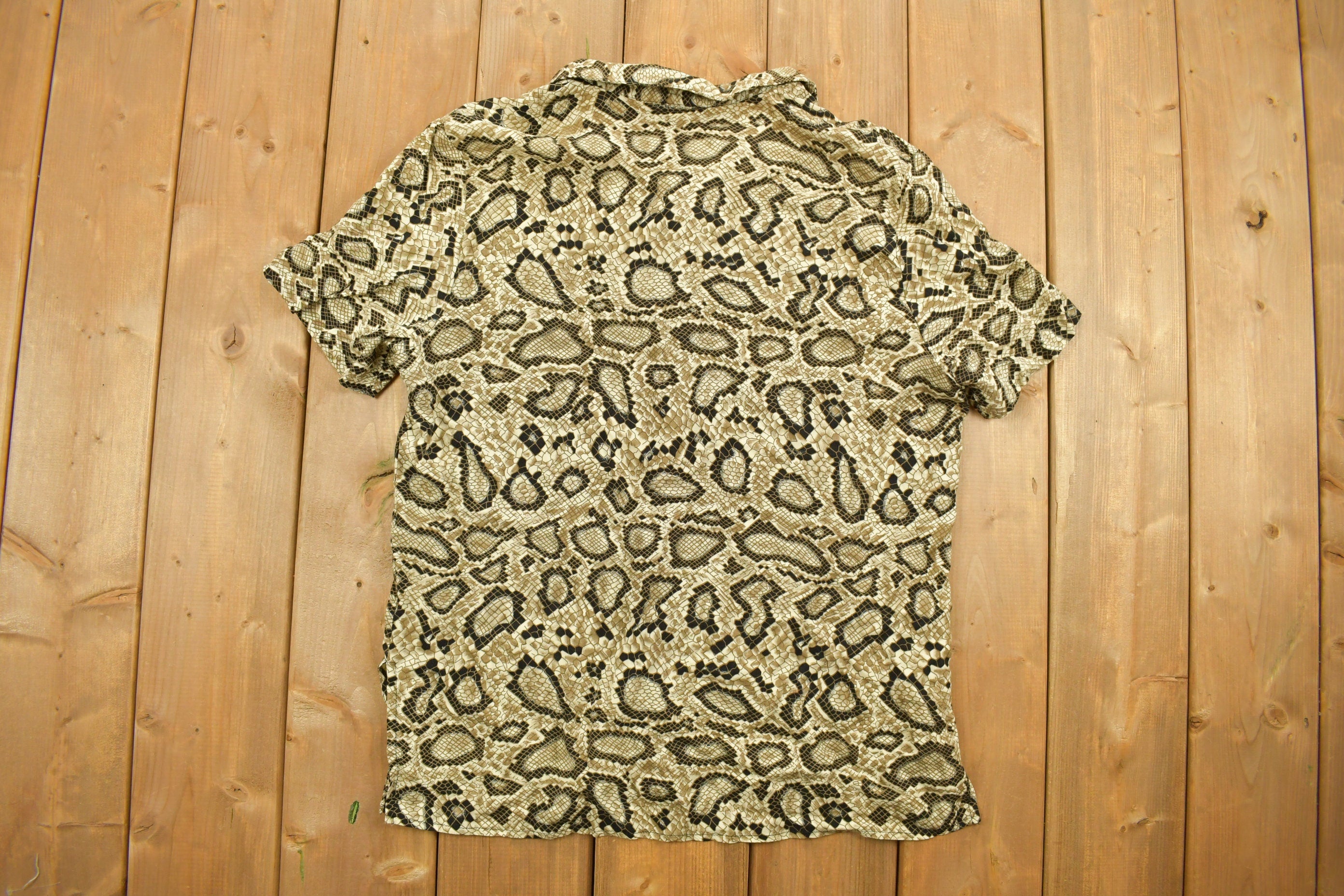 Vintage 1990s All Over Print Snake Style Button Up Shirt