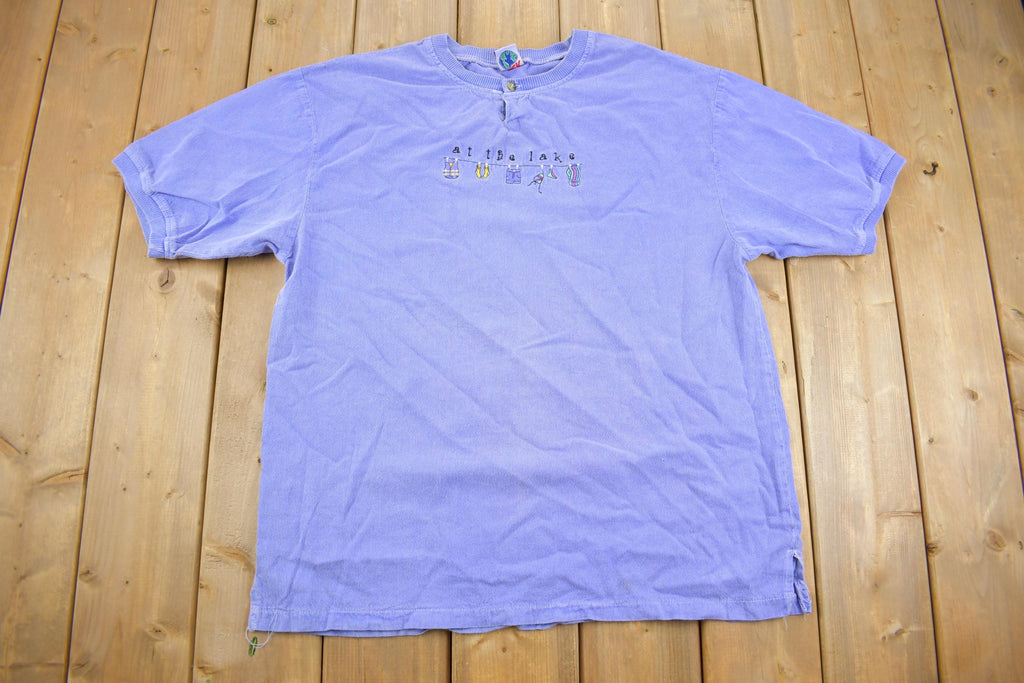Vintage 1990s WEK At The Lake Beach Clothes Line T Shirt