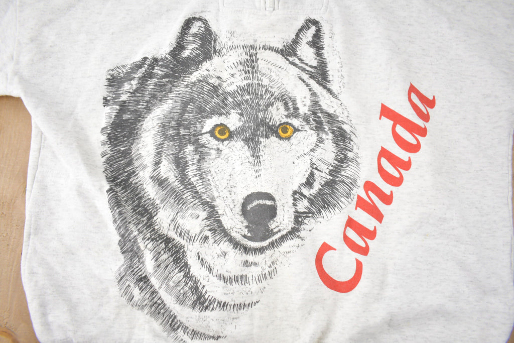 Vintage 1980s Canada Souvenir Quarter Zip Sweatshirt Made in Canada