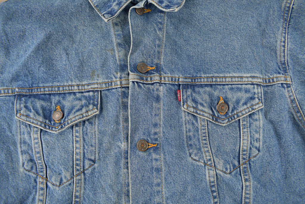 Vintage 1990s Distressed Jean Jacket Size XL  Fall Jacket  90s Denim