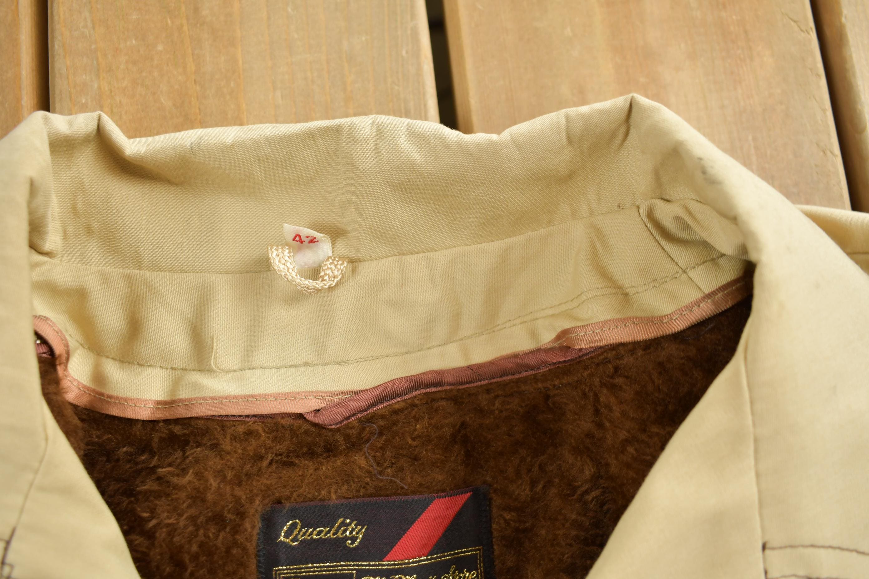 Vintage 1980s Sears Sherpa & Blanket Lined Beige Corduroy Jacket