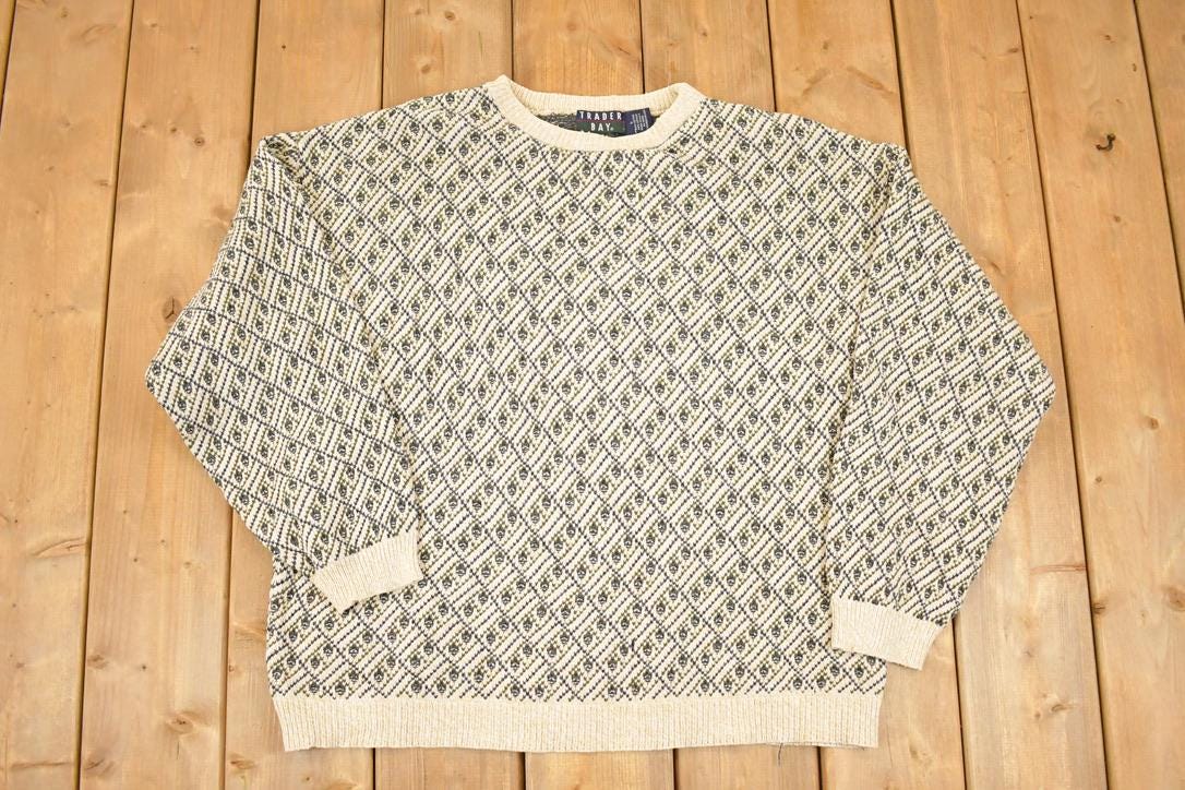 Vintage 1990s Trader Bay Knit Crewneck Sweater Men's L