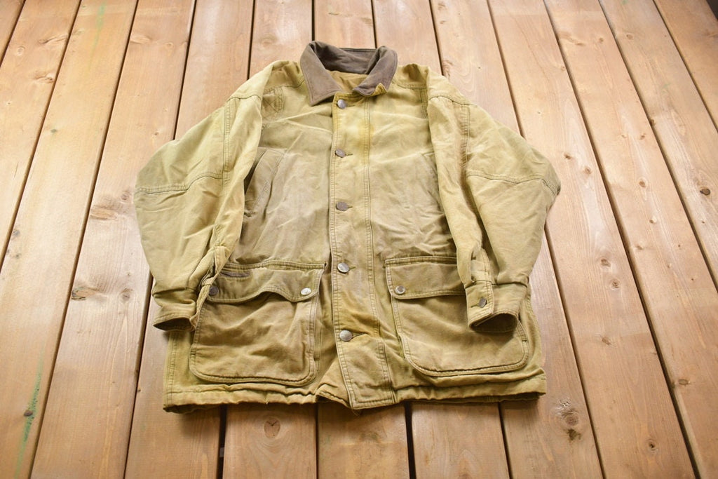 Vintage 1980s Northern United States Trails Button Up Cotton Overcoat