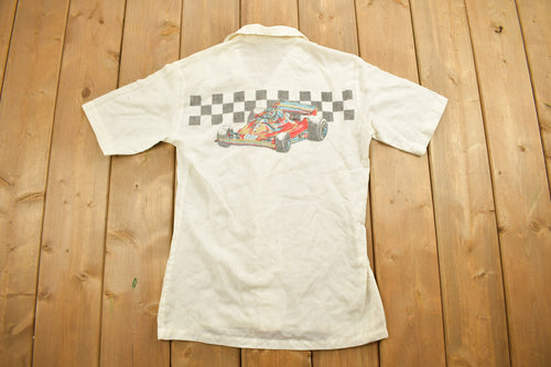 Vintage 1990s Kids Racing "The Winner" Button Up Shirt / Single Stitch / Racing / 90s Streetwear / Athleisure / Sportswear / Made In USA