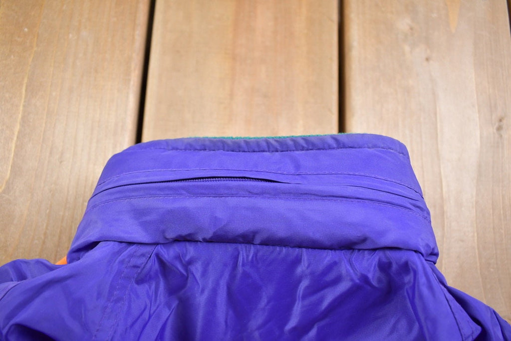 Vintage 1980s Woolrich Womens Purple Full Length Button Raincoat