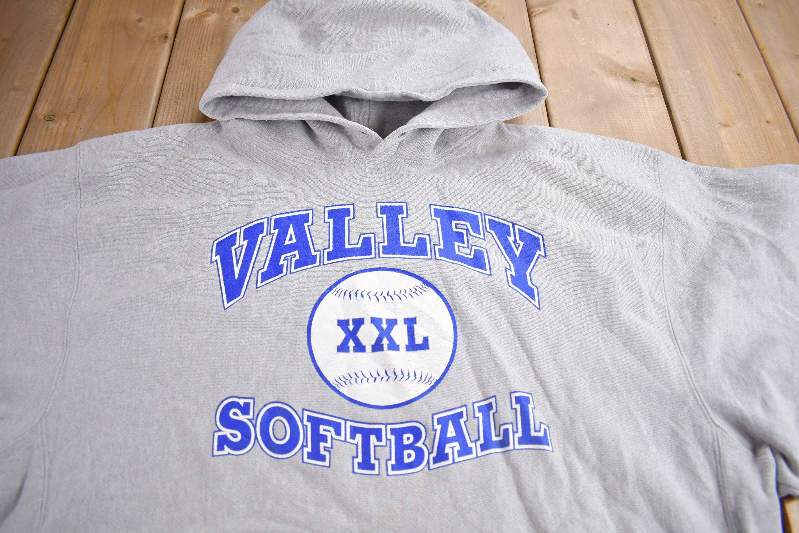 Vintage Y2K Valley Softball Champion Reverse Weave Hoodie
