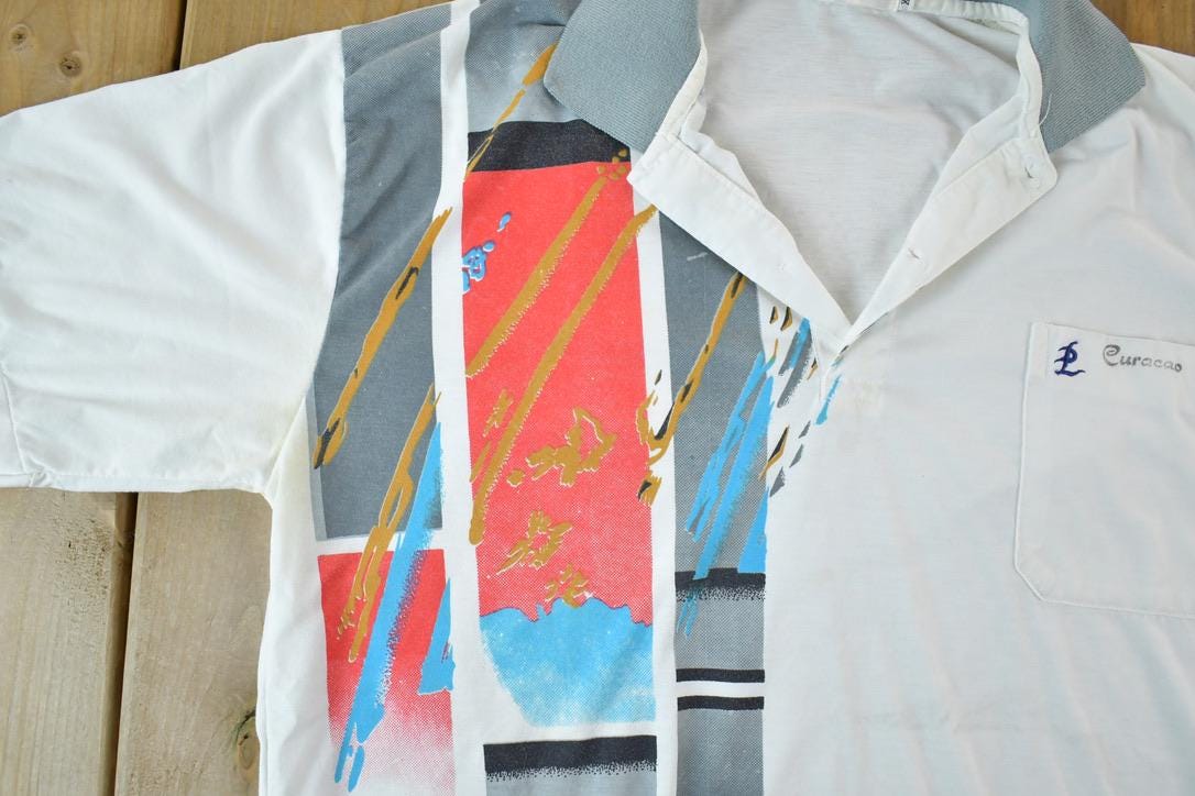 Vintage 1990s Pierre Laurent Quarter Button Up Polo Shirt