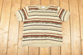 Vintage 1990s Rican Collection Abstract Striped Knit Crewneck Sweater Womens L