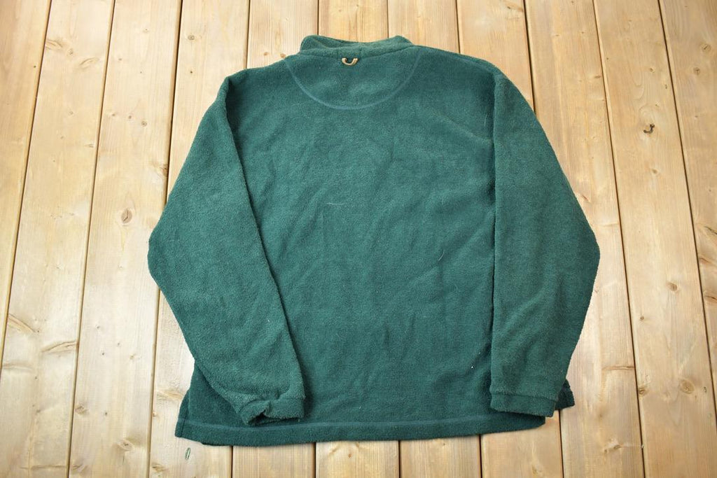 Vintage 2001 Toronto RV Show Quarter Zip Suede Patch Fleece Sweater
