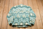 Vintage 1990s Teddi Floral Tree Print Full Zip Fleece Sweater