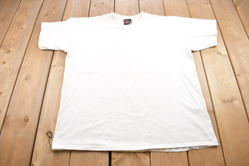 Vintage 1990s Fibres Blank Whiter T Shirt / Vintage T Shirt / Stained / Rare Vintage / Streetwear / Made in Canada