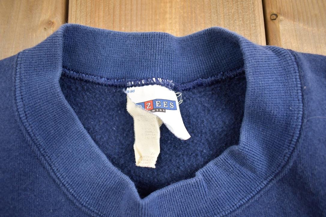Vintage 1990s Blank Blue Crewneck Sweatshirt Made In USA