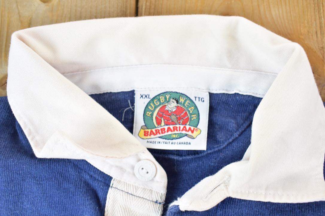 Vintage 1990s Barbarian Logo Rugby Quarter Button Up Shirt
