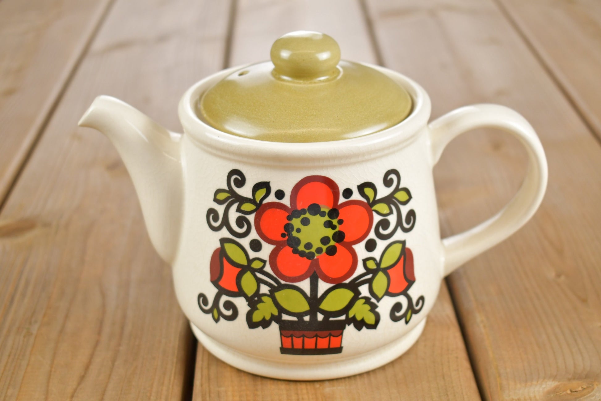 Vintage 1960s Sadler Floral Ceramic Tea Pot  Sadler Made in Staffordshire England  Vintage Ceramics Tea Pot  Cute TeaPot  Flowers