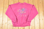 Vintage 1990s Northern Reflections Cute Floral Basket Crewneck Sweatshirt Women's XL / Made In USA / 90s Cartoon Destination Sweater