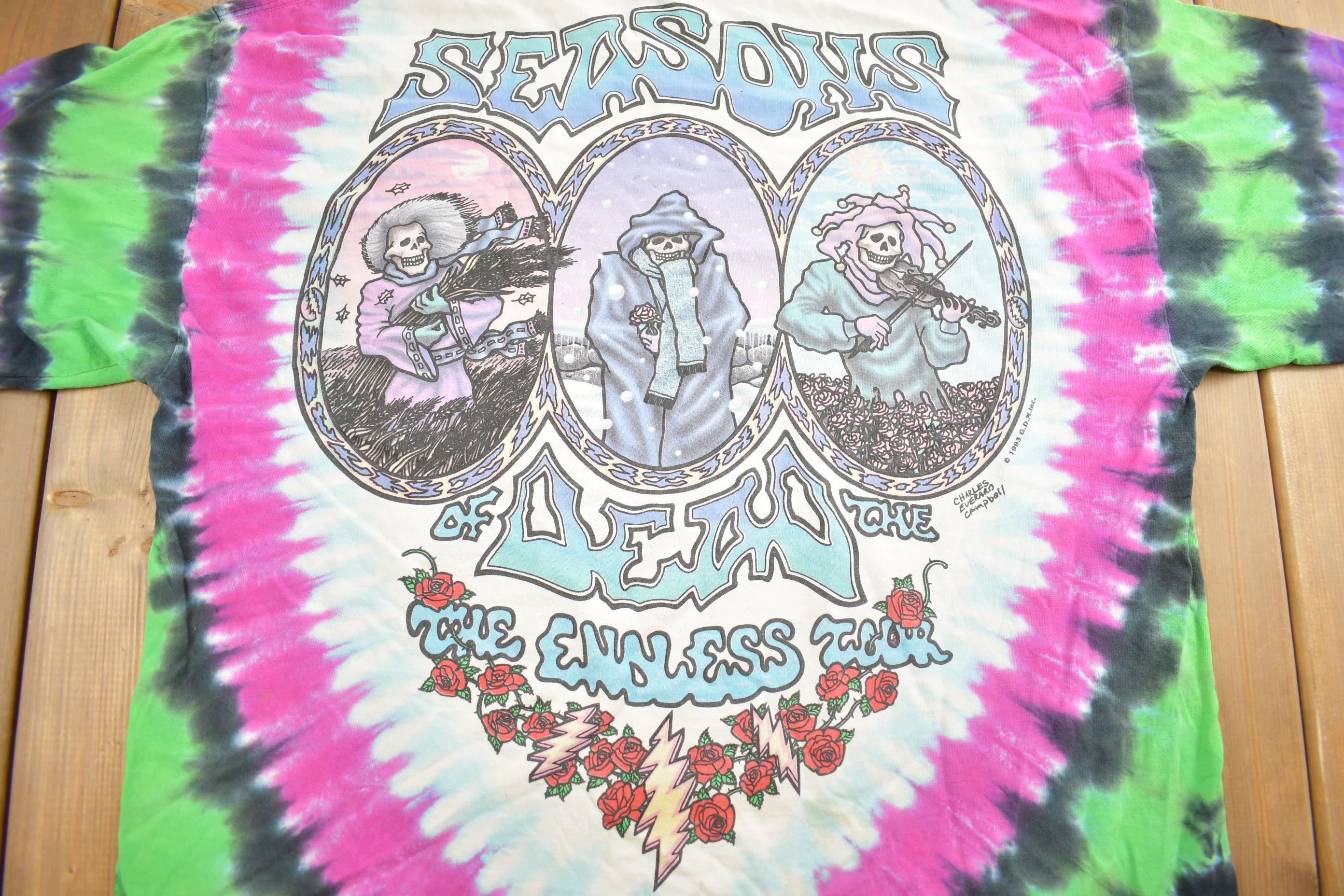Vintage 1993 Grateful Dead All Over Print Tie Dye T-shirt Made In USA