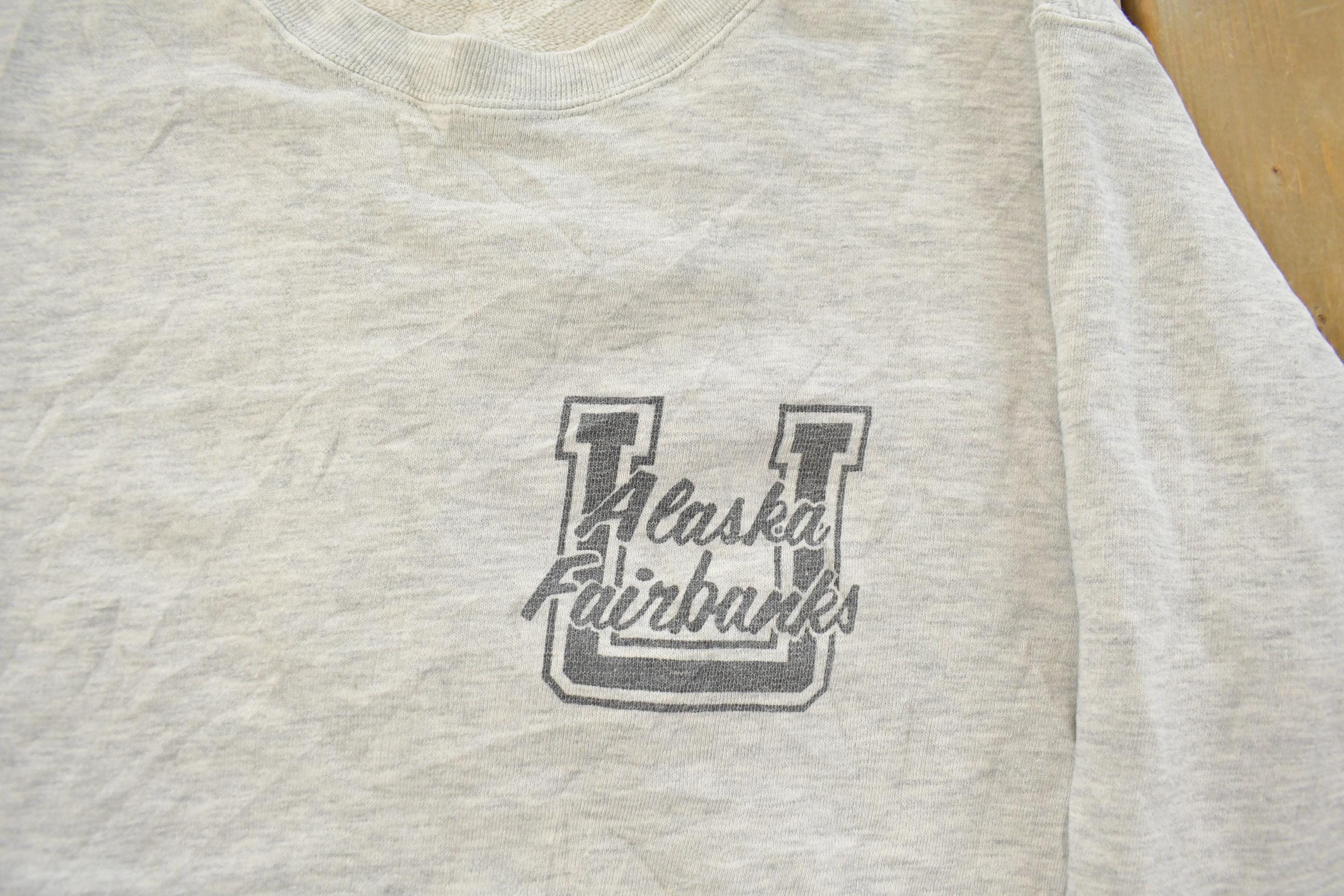 Vintage 1990s University of Alaska Fairbanks Collegiate Crewneck Sweatshirt Men's Large