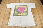 Vintage 1990s Pink Rose Single Stitch Graphic T-Shirt One Size Fits All