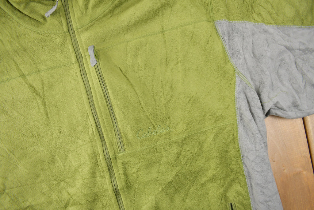 Vintage 1990s Cabelas Light Weight Zip Up Fleece Sweater Size XL