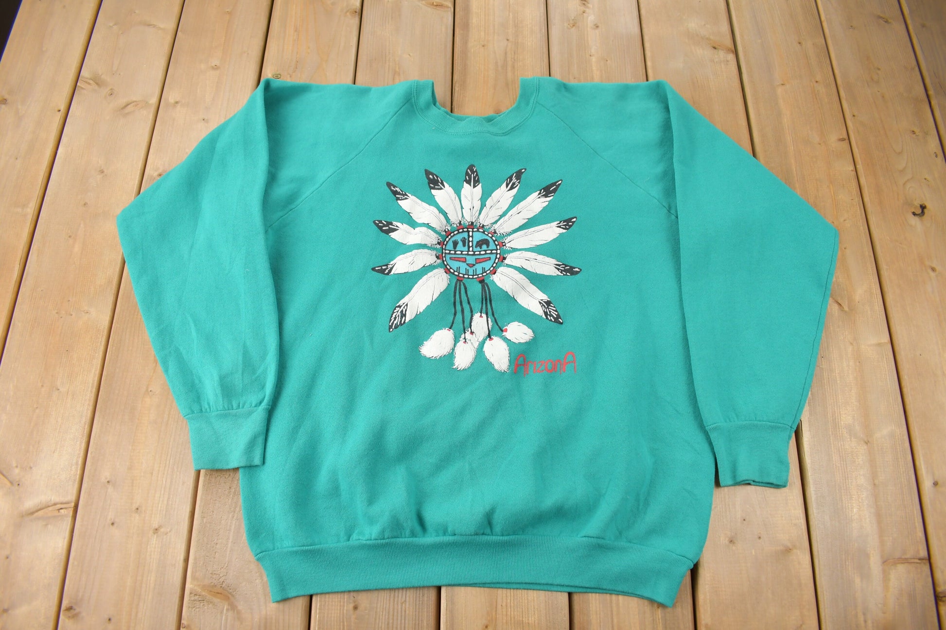 Vintage 1980s Arizona Head Dress Souvenir Crewneck Sweatshirt Made in USA