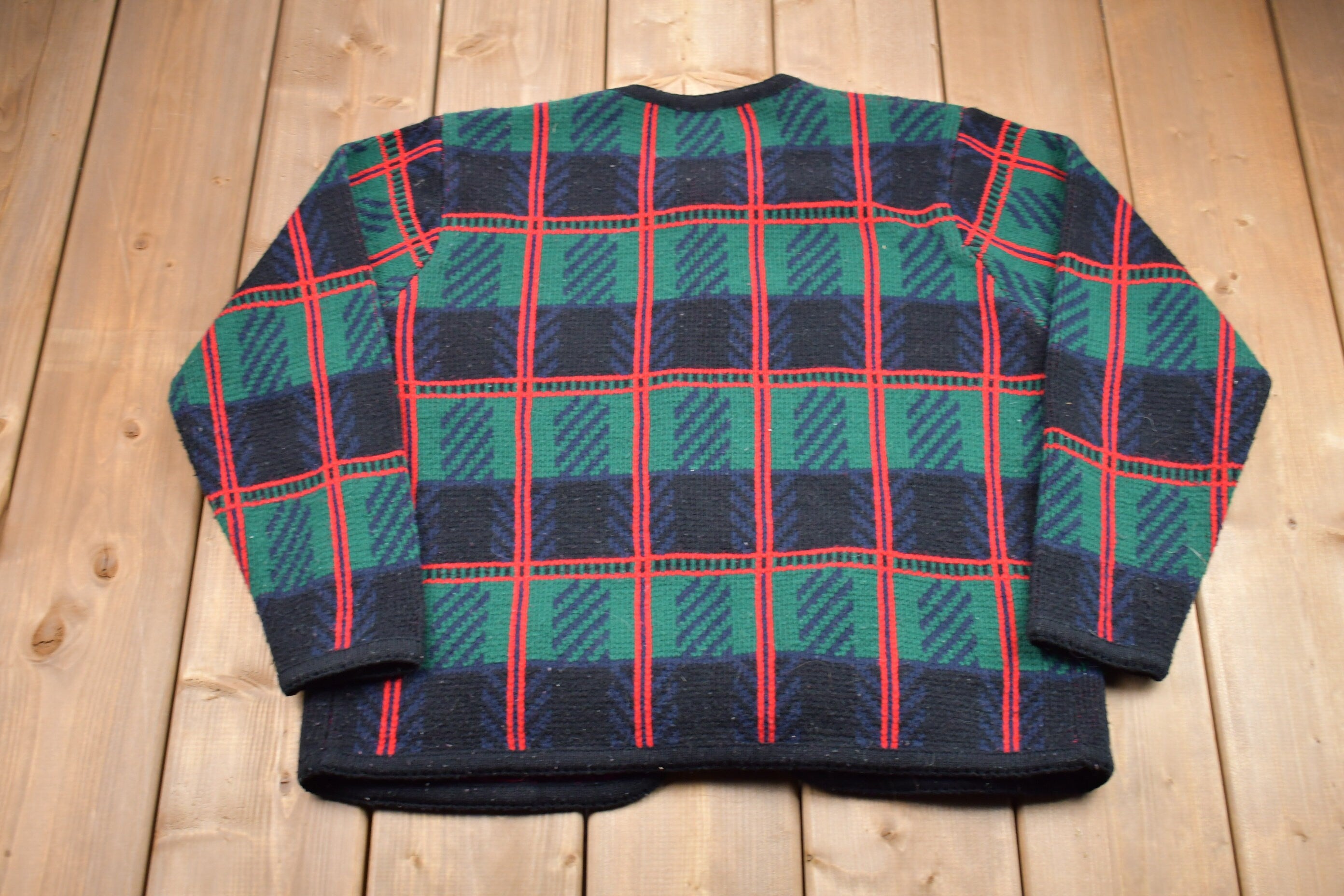 Vintage 1990s Plaid Knitted Sweater