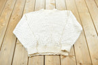 Vintage 1990s Northern Isles Hand Embroidered 3D Knit Abstract Pattern Crewneck Sweater Mens M / Made in USA / Preppy Knits