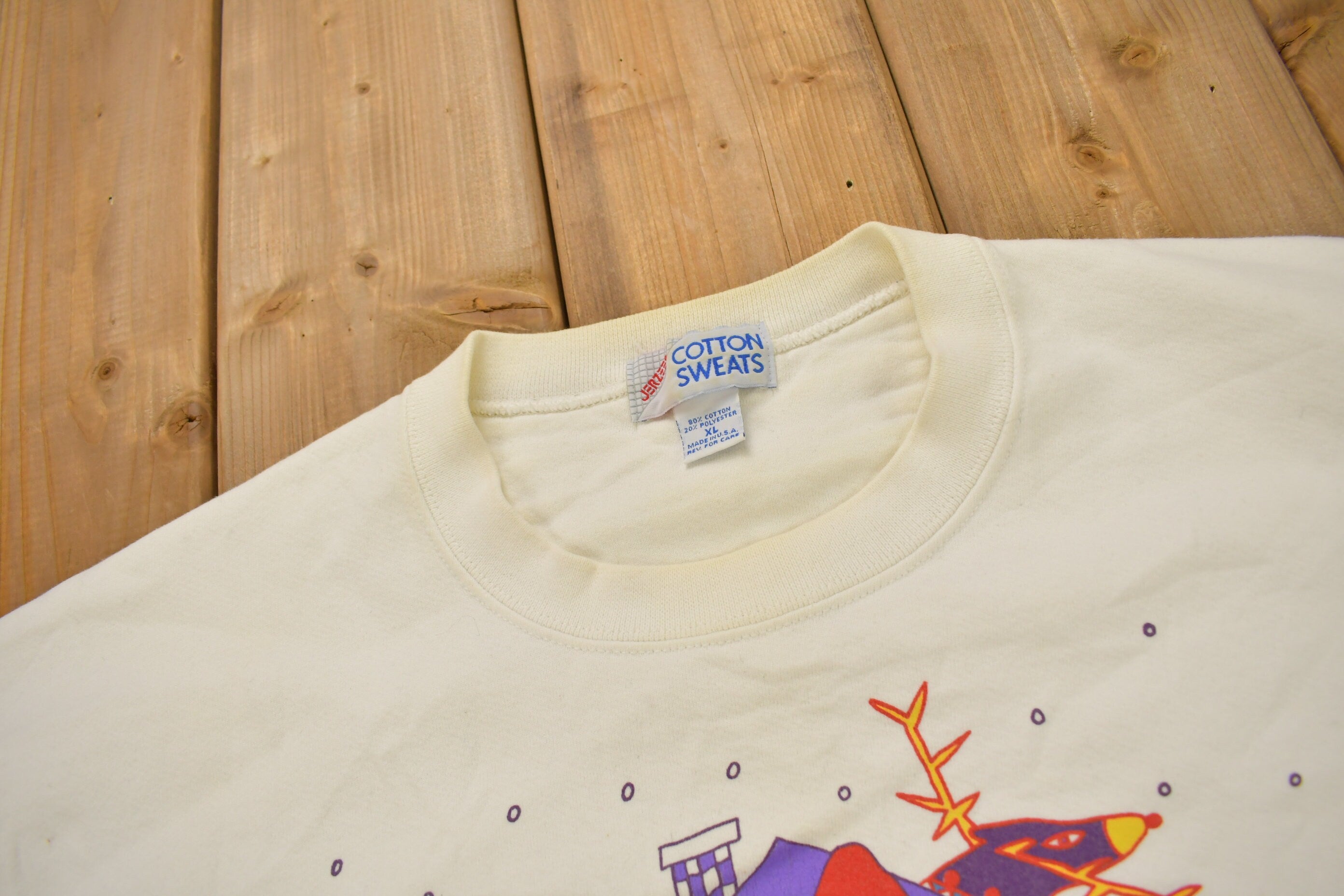 Vintage 1990s Christmas Theme Crewneck Sweatshirt