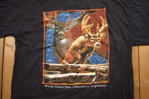 Vintage 1990s Deer Graphic T-Shirt / Made In USA / Single Stitch / Streetwear / Nature T Shirt / Animal / Hunting / Outdoorsman